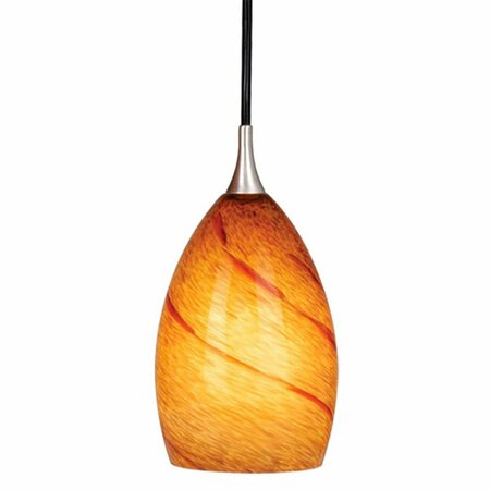 PERFECTTWINKLE Milano 4-1/4 in. Mini Pendant With Lava Swirl Glass - Satin Nickel PE3253653